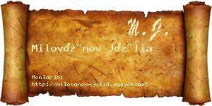 Milovánov Júlia névjegykártya